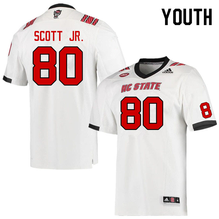Youth #80 Christopher Scott Jr. NC State Wolfpack College Football Jerseys Sale-White